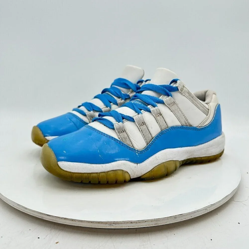 Nike Air Jordan 11 Low UNC Youth Sz 5Y Women 6.5 528896-106 University Blue Shoe
